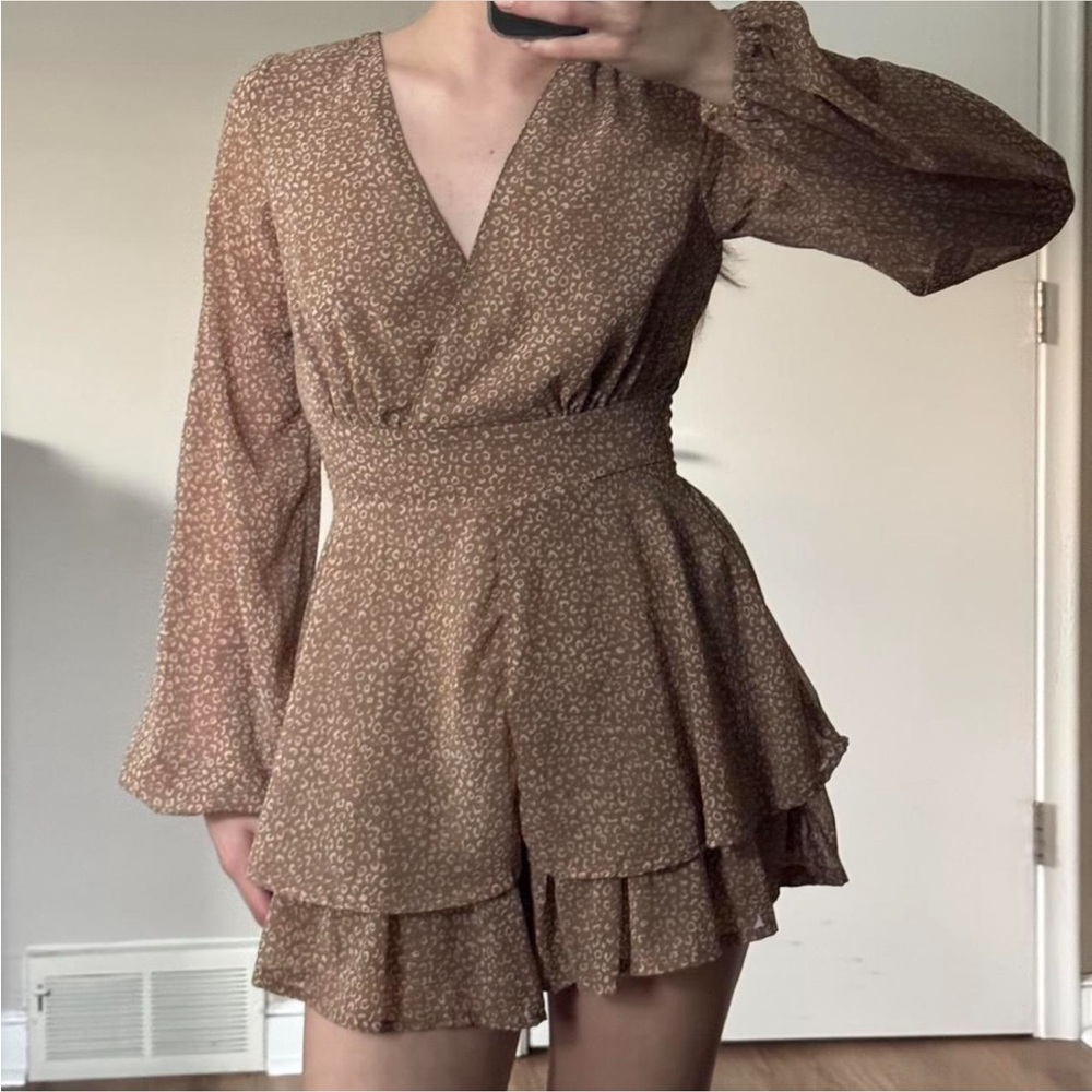 Chic Brown Long Sleeve Dress